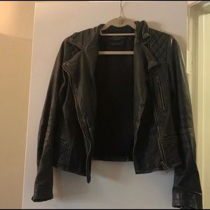 Super soft all saints leather jacket! Dark grey!